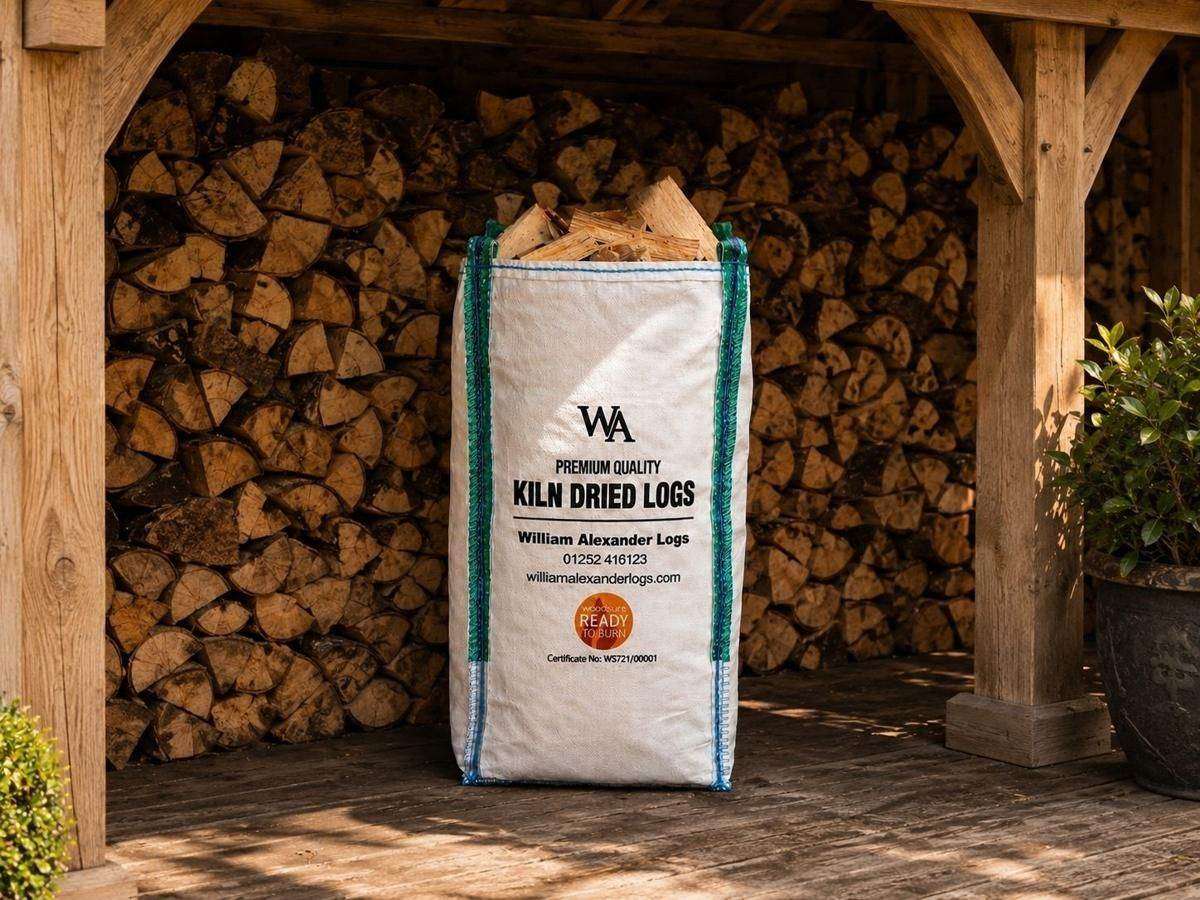 A Barrow Bag of kiln-dried Oak in the barn