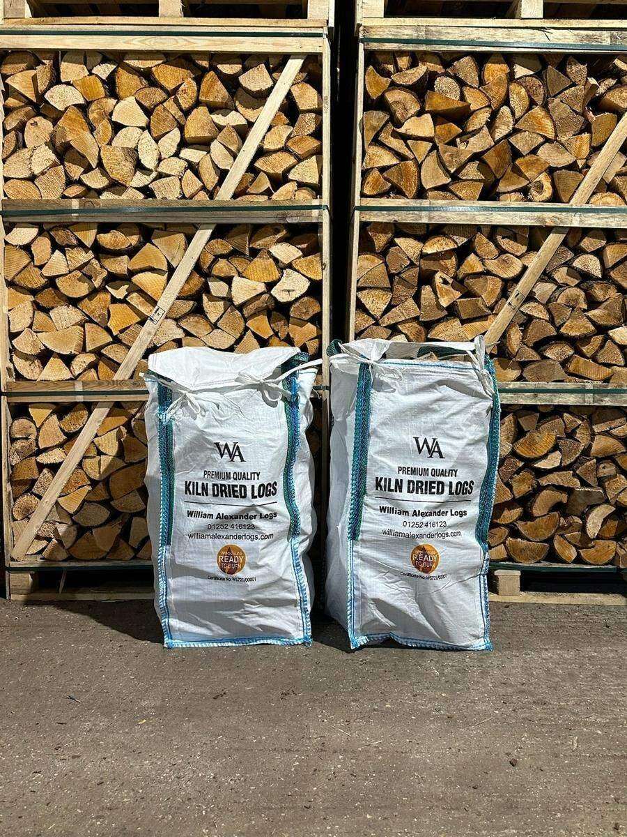 Barrow Bags of kiln-dried logs at the yard